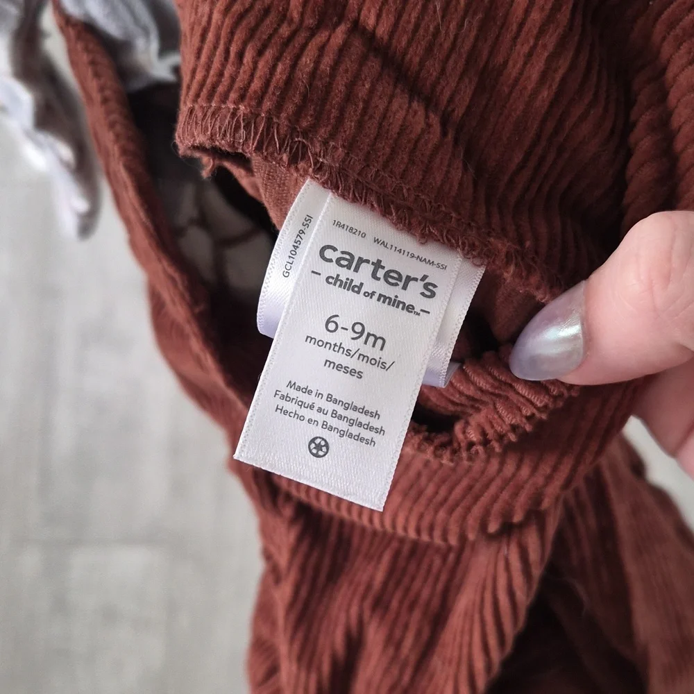 Toddler Rust Corduroy Overalls - Kids Bottoms 6-9m